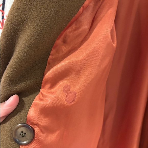 Vintage 80s LL Bean Wool Blend Double Breasted Overcoat Made In USA - Picture 11 of 13